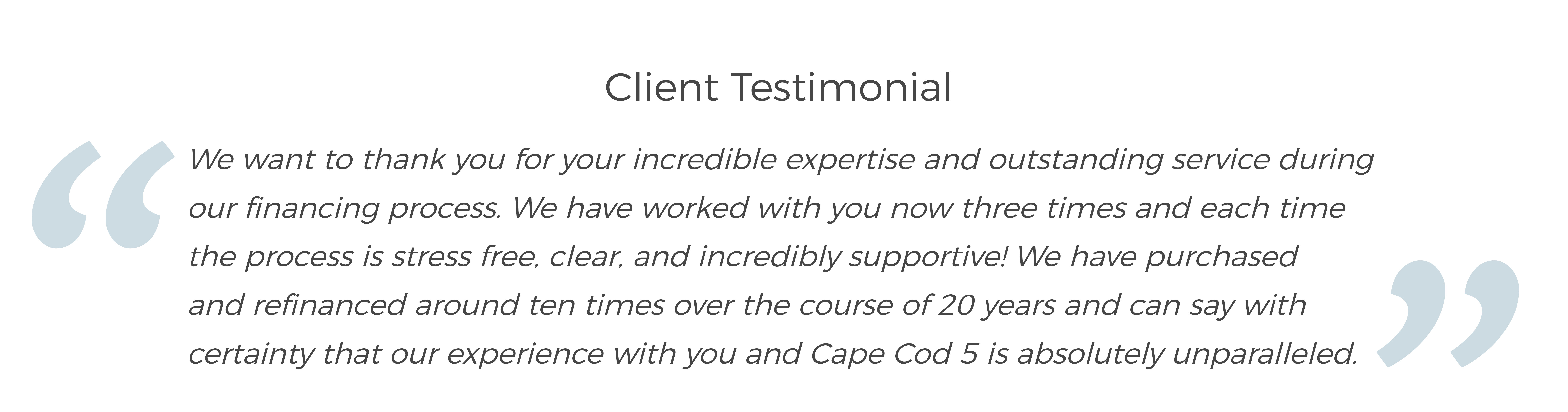 client testimonial