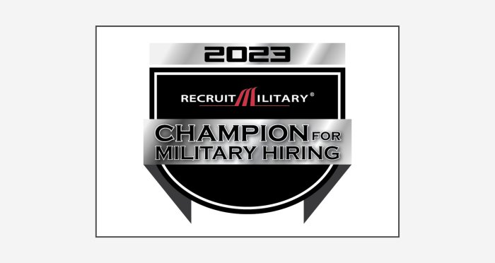 Champion for Military Hiring Award 2023 Badge